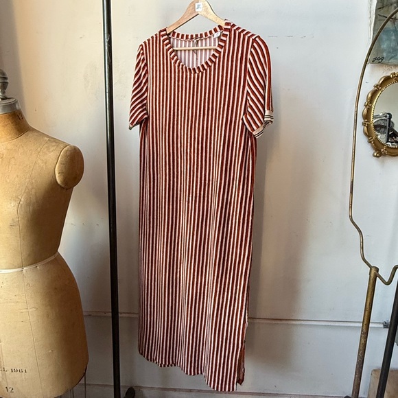 Scotch & Soda Striped Terry Midi Dress Size XL - Picture 5 of 9